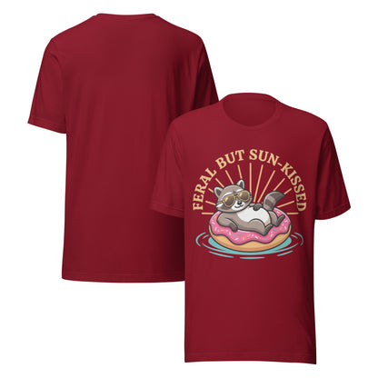 Feral But Sun-Kissed T-Shirt - in Cardinal, front view - VibePrintPop