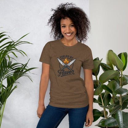 Chef Culinary Passion Vintage Kitchen Tee - in Heather Brown, front view - VibePrintPop