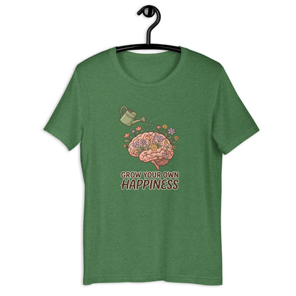 Grow At Your Own Pace Tee - in Heather Grass Green, front view - VibePrintPop