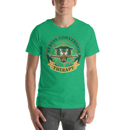 Retro Stressed Crafter T-Shirt - in Heather Kelly, front view - VibePrintPop