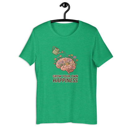Grow At Your Own Pace Tee - in Heather Kelly, front view - VibePrintPop