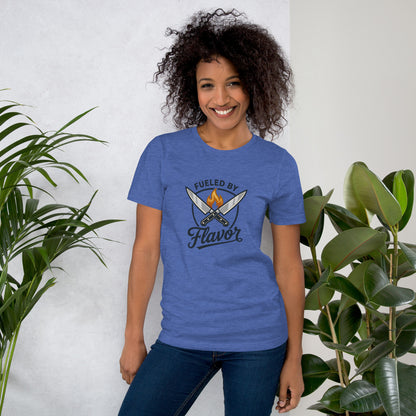 Chef Culinary Passion Vintage Kitchen Tee - in Heather True Royal, front view - VibePrintPop