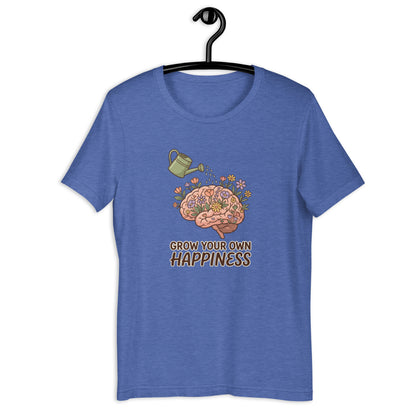 Grow At Your Own Pace Tee - in Heather True Royal, front view - VibePrintPop