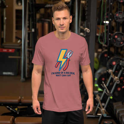Electrician Funny Voltage Humor Graphic Tee - in Mauve, front view - VibePrintPop