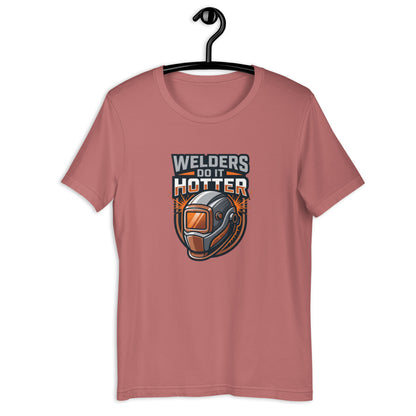 Welder Sparks Fly Bold Trade Tee - in Mauve, front view - VibePrintPop