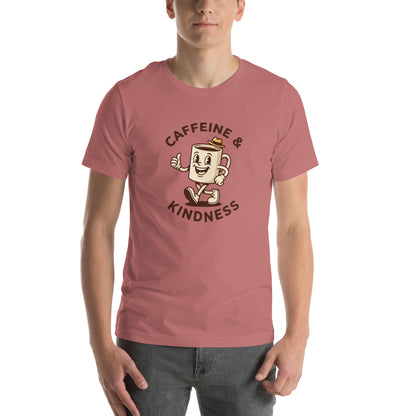 Retro Coffee Aesthetic Graphic Tee - in Mauve, front view - VibePrintPop