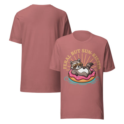 Feral But Sun-Kissed T-Shirt - in Mauve, front view - VibePrintPop