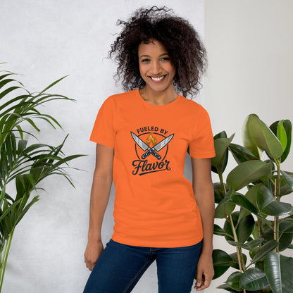 Chef Culinary Passion Vintage Kitchen Tee - in Orange, front view - VibePrintPop