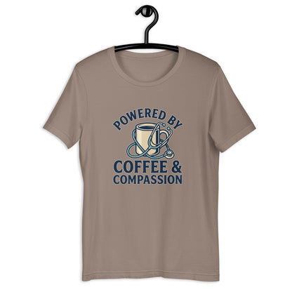 Funny Nurse Coffee Scrubs Life Graphic Tee - in Pebble, front view - VibePrintPop