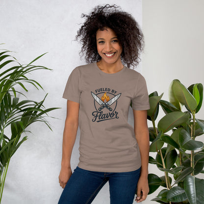 Chef Culinary Passion Vintage Kitchen Tee - in Pebble, front view - VibePrintPop