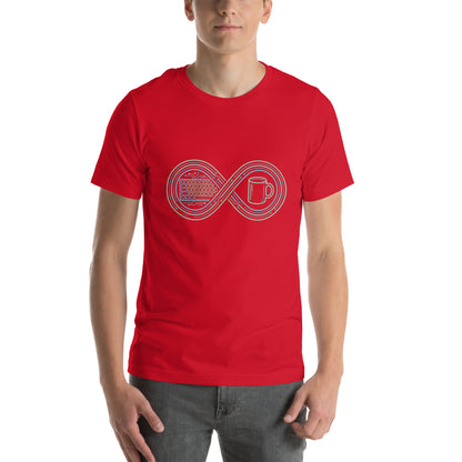 Funny Software Engineer Tee - in Red, front view - VibePrintPop