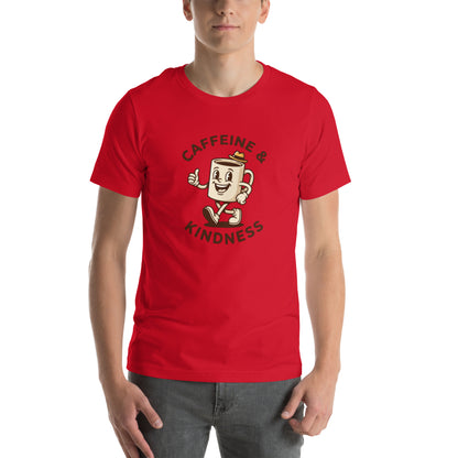Retro Coffee Aesthetic Graphic Tee - in Red, front view - VibePrintPop