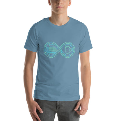Funny Software Engineer Tee - in Steel Blue, front view - VibePrintPop