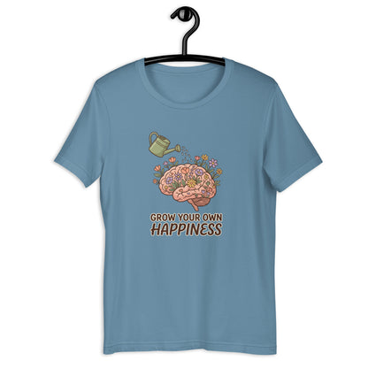 Grow At Your Own Pace Tee - in Steel Blue, front view - VibePrintPop