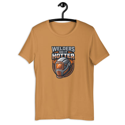 Welder Sparks Fly Bold Trade Tee - in Toast, front view - VibePrintPop