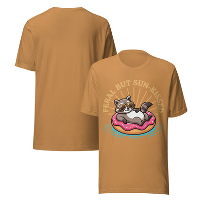 Feral But Sun-Kissed T-Shirt - in Toast, front view - VibePrintPop