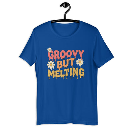 Groovy But Melting T-Shirt - in True Royal, front view - VibePrintPop