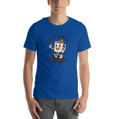 Retro Coffee Aesthetic Graphic Tee - in True Royal, front view - VibePrintPop