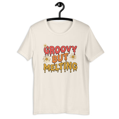 Groovy But Melting T-Shirt - in Vintage White, front view - VibePrintPop