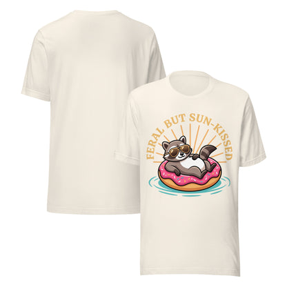 Feral But Sun-Kissed T-Shirt - in Vintage White, front view - VibePrintPop