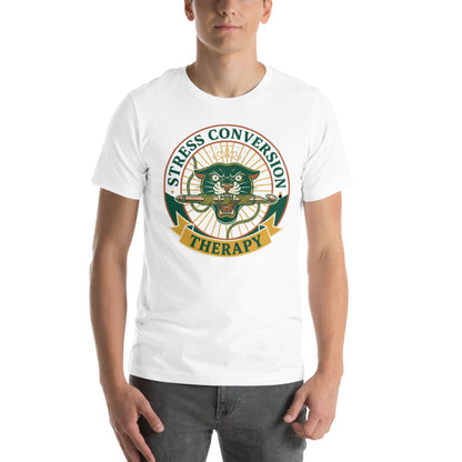 Retro Stressed Crafter T-Shirt - in White, front view - VibePrintPop
