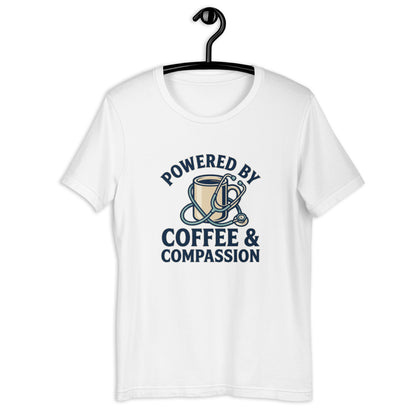 Funny Nurse Coffee Scrubs Life Graphic Tee - in White, front view - VibePrintPop
