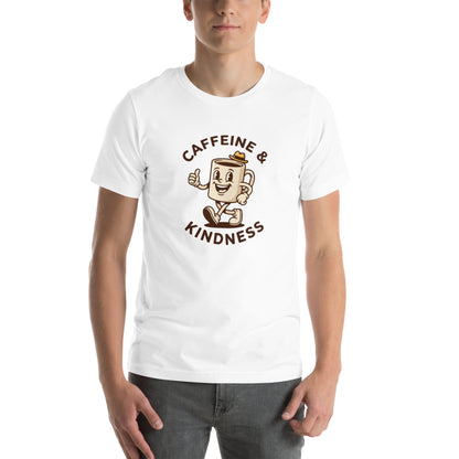 Retro Coffee Aesthetic Graphic Tee - in White, front view - VibePrintPop