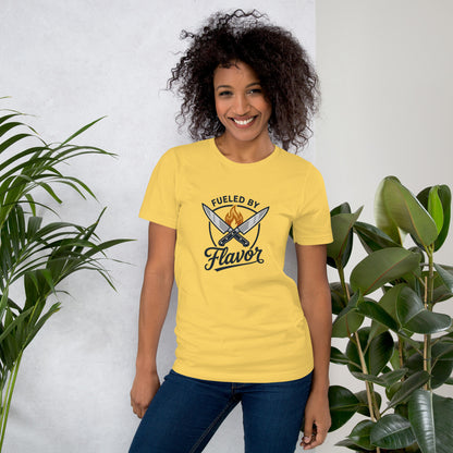 Chef Culinary Passion Vintage Kitchen Tee - in Yellow, front view - VibePrintPop